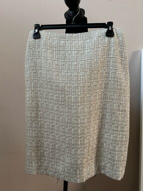 Talbots Cream Tweed Pencil Skirt
